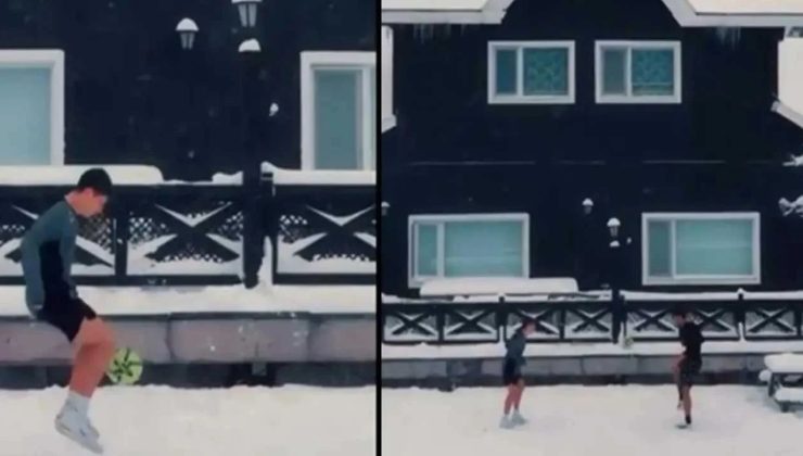 Arda Güler, memleketi Bolu’da arkadaşıyla top oynadı