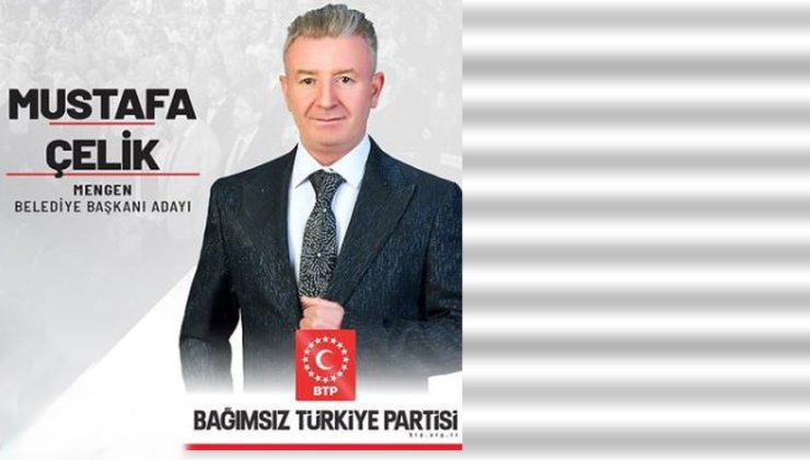(Reklam Haber) BTP Mengen Belediye Başkan Adayı Mustafa Çelik yerel seçim çalışmalarına devam ediyor.