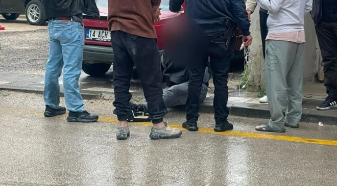 Kendisini uyaran polise saldıran yabancı uyruklu şüpheli gözaltına alındı