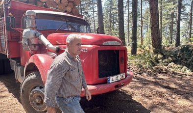 Mengen’de 1963 model Volvo marka kamyon ile 38 yıldır ekmeğinin peşinde, yolları aşındırıyor